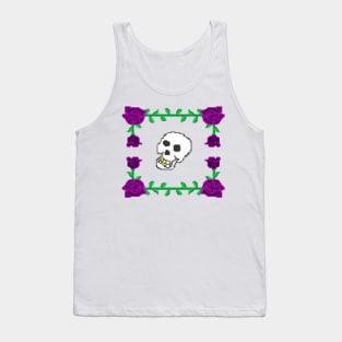 Skulls and purple roses Tank Top